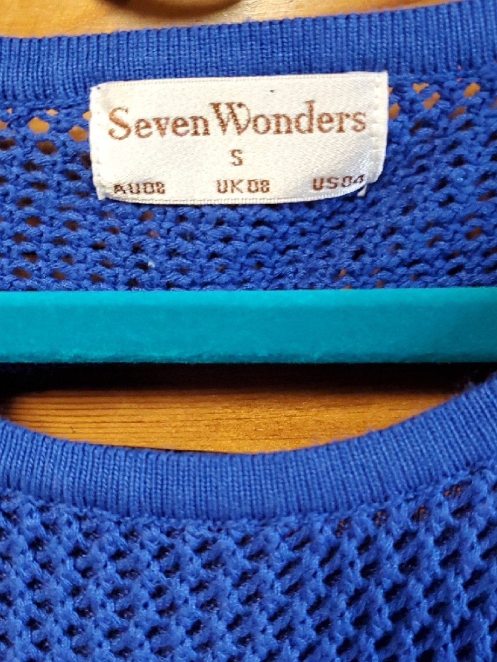 Seven Wonders Long Sleeve Royal Blue Knit Backless Dress - Picture 2 of 6